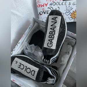 Dolce & Gabbana Black Sorrento slip-on sneakers | Size 38.5